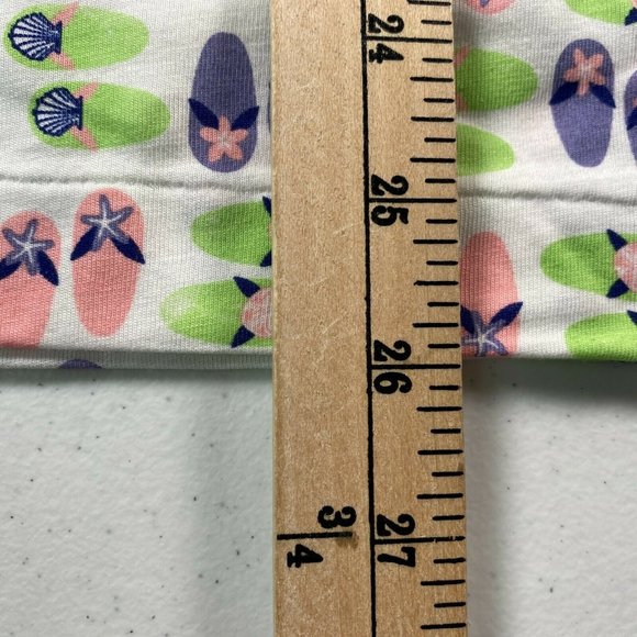 New Leon Levine Polo Shirt Womens Large Flip Flop Print Short Sleeve Blo… - Picture 7 of 8